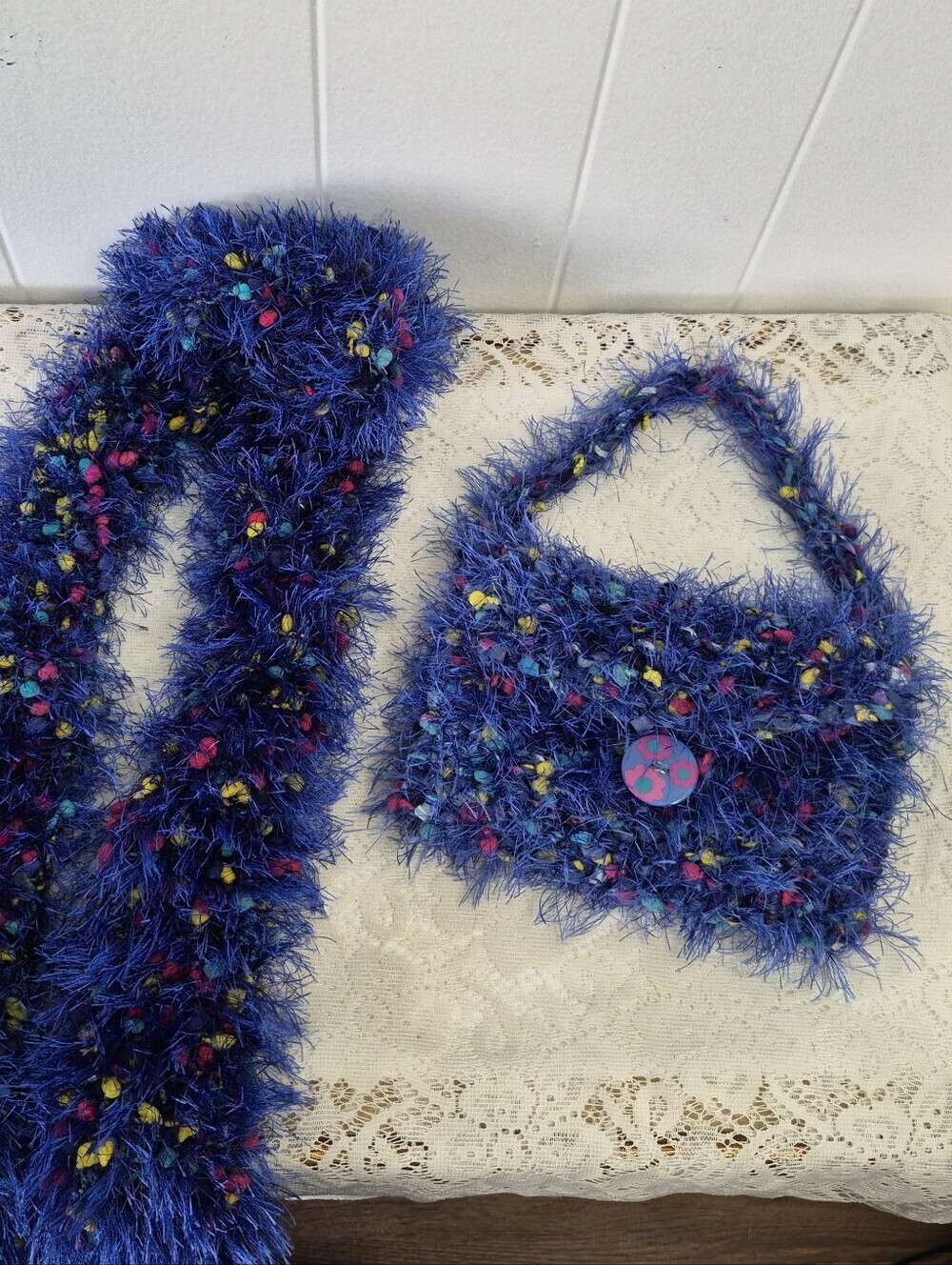 Fuzzy Purse And Scarf Set